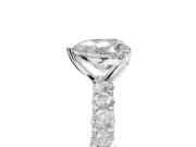 Heart-Shaped Shared Prong Engagement Ring Setting | Two-Row Band | Platinum