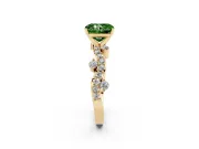 Radiant Cut Twisted Pavé Engagement Ring Setting for a Fancy Green Lab-Grown Diamond | Bar Stations | Yellow Gold