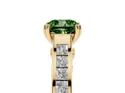 Cushion Cut Channel Engagement Ring Setting for a Fancy Green Lab-Grown Diamond | Yellow Gold - Design NV-24671