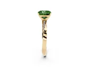 Radiant Cut Twisted Pave Engagement Ring Setting for a Fancy Green Lab-Grown Diamond | Ribbon Band | Yellow Gold