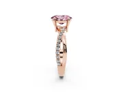 Oval Twist Engagement Ring Setting for a Fancy Pink Lab-Grown Diamond | Crossover Band | Rose Gold