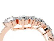 Round Lab-Grown Diamond Prong Set Curved Wedding Band | Wave Stone Line | Rose Gold