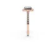 Princess Cut Halo Engagement Ring Setting for a Black Center | Pavé Shoulders | Rose Gold