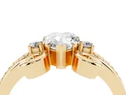 Pear-Shaped Scroll Solitaire Engagement Ring Setting | Rope Twist Band | Yellow Gold