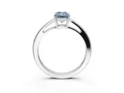 Emerald Cut Cathedral Engagement Ring Setting for a Fancy Blue Lab-Grown Diamond | Sterling Silver - Design NV-24626