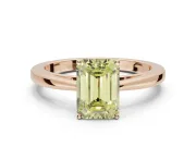 Emerald Cut Cathedral Engagement Ring Setting for a Fancy Yellow Lab-Grown Diamond | Rose Gold - Design NV-24626