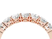 Oval Diamond Eternity Band Set in Rose gold with Shared Prongs