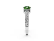 Princess Cut Hidden Halo Engagement Ring Setting for a Fancy Green Lab-Grown Diamond | Milgrain Pave | Platinum