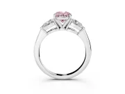 Oval 3-Stone Engagement Ring Setting for a Fancy Pink Lab-Grown Diamond | Sterling Silver
