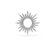 Round Lab-Grown Diamond Pavé Sunburst Pendant Necklace | Open Circle | Sterling Silver