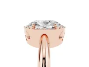 Oval Halo Engagement Ring Setting | Plain Tapered Band | Rose Gold
