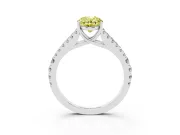 Oval Graduated Split Shank Engagement Ring Setting for a Fancy Yellow Lab-Grown Diamond | Platinum