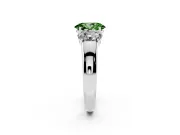 Oval 3 Stone Engagement Ring Setting for a Fancy Green Lab-Grown Diamond | Sterling Silver