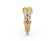 Pear-Shaped Vintage Milgrain Engagement Ring Setting for a Fancy Yellow Lab-Grown Diamond | Hidden Halo | Yellow Gold