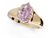 Pear-Shaped Double Claw Solitaire Engagement Ring Setting for a Fancy Pink Lab-Grown Diamond | Yellow Gold