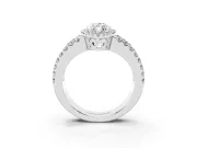 Marquise Halo Split Shank Engagement Ring Setting | Pavé Strands | Platinum