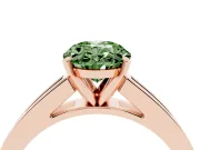 Oval Channel Set Engagement Ring Setting for a Fancy Green Lab-Grown Diamond | Rose Gold