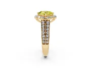 Fancy Yellow Princess Cut Diamond Halo Engagement Ring Set in Yellow gold with Split Shank and Prong Setting