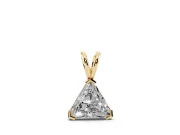 Trillion Lab-Grown Diamond Solitaire Pendant Necklace | V-Tip Corners | Yellow Gold
