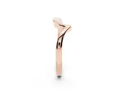 Chevron V-Shaped Plain Contour Band Set in Rose gold