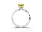 Radiant Cut Twisted Engagement Ring Setting for a Fancy Yellow Lab-Grown Diamond | Sterling Silver - Design NV-24635