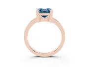 Asscher Cut Solitaire Engagement Ring Setting for a Fancy Blue Lab-Grown Diamond | Flat Tab Prongs | Rose Gold