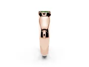 Princess Cut Half Bezel Solitaire Engagement Ring Setting for a Fancy Green Lab-Grown Diamond | Wide Band | Rose Gold