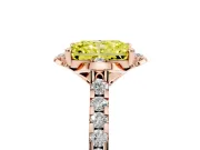 Radiant Cut Floral Petal Engagement Ring Setting for a Fancy Yellow Lab-Grown Diamond | Petal Accents | Rose Gold