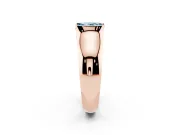 Radiant Cut Half Bezel Solitaire Engagement Ring Setting for a Fancy Blue Lab-Grown Diamond | Wide Band | Rose Gold