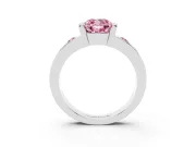Cushion Cut Tension Style Engagement Ring Setting for a Fancy Pink Lab-Grown Diamond | White Gold