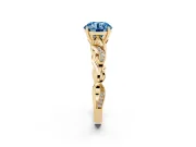 Round Vine Engagement Ring Setting for a Fancy Blue Lab-Grown Diamond | Yellow Gold