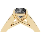 Cushion Cut Channel-Set Engagement Ring Setting for a Black Center | Wide Band | Yellow Gold