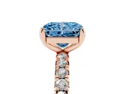 Radiant Cut Pavé Engagement Ring Setting for a Fancy Blue Lab-Grown Diamond | Rose Gold