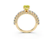 Radiant Cut Shared Prong Engagement Ring Setting for a Fancy Yellow Lab-Grown Diamond | Yellow Gold