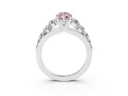 Marquise Graduated Side Stone Engagement Ring Setting for a Fancy Pink Lab-Grown Diamond | Flat Top Band | Platinum
