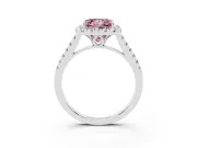 Princess Cut Raised Halo Engagement Ring Setting for a Fancy Pink Lab-Grown Diamond | White Gold