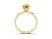 Radiant Cut Engagement Ring Setting for a Fancy Yellow Lab-Grown Diamond | Hidden Halo | Yellow Gold