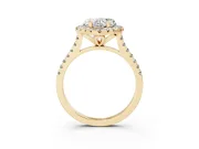 Heart-Shaped Halo Engagement Ring Setting | Tapered Band | Yellow Gold