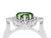 Heart-Shaped Engagement Ring Setting for a Fancy Green Lab-Grown Diamond | Sterling Silver - Design NV-24790