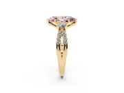 Marquise Three Stone Engagement Ring Setting for a Fancy Pink Lab-Grown Diamond | Yellow Gold