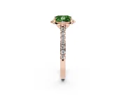Princess Cut Floral Petal Engagement Ring Setting for a Fancy Green Lab-Grown Diamond | Petal Accents | Rose Gold
