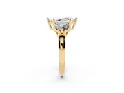 Marquise Three Stone Engagement Ring Setting | Open Prong Baskets | Yellow Gold
