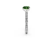 Heart-Shaped Vintage Engagement Ring Setting for a Fancy Green Lab-Grown Diamond | Sterling Silver