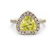 Heart-Shaped Raised Halo Engagement Ring Setting for a Fancy Yellow Lab-Grown Diamond | Yellow Gold