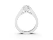 Marquise Channel-Set Engagement Ring Setting | Princess Side Stones | Sterling Silver