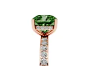 Cushion Cut Hidden Halo Engagement Ring Setting for a Fancy Green Lab-Grown Diamond | Rose Gold