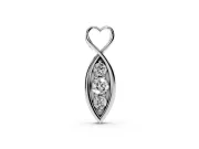 Round Lab-Grown Diamond Infinity Heart Pendant Necklace | Vertical Stone Row | Sterling Silver