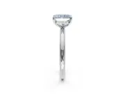 Radiant Cut Hidden Halo Ring Setting for a Fancy Blue Lab-Grown Diamond | Platinum