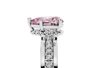 Pear-Shaped Channel Set Engagement Ring Setting for a Fancy Pink Lab-Grown Diamond | Rope Collar | White Gold