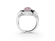 Marquise Milgrain Sectioned Halo Engagement Ring Setting for a Fancy Pink Lab-Grown Diamond | Sterling Silver